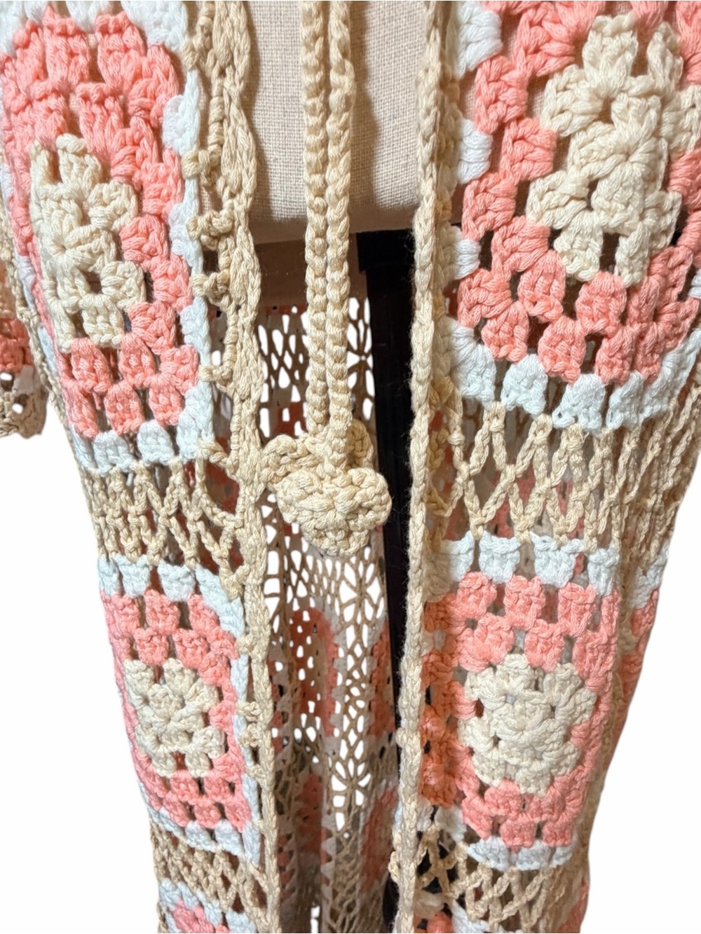 POL Granny Square Crochet Open-Front Duster Cardigan NWT Size Small - Picture 8 of 14